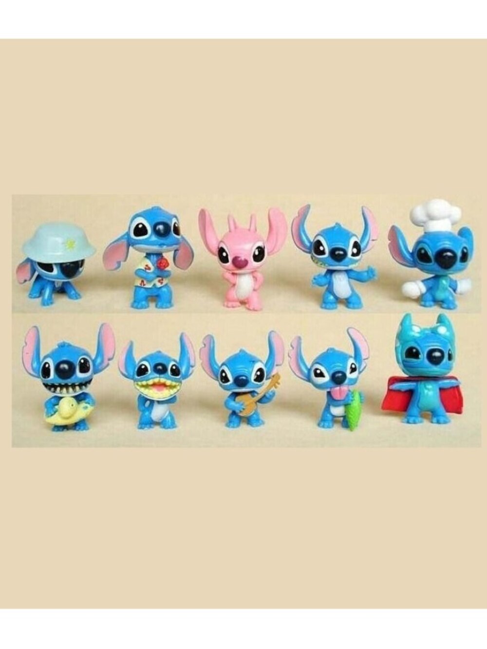 Lilo & Stitch Playset 10 Figure Cake Topper Toy Doll Set Disney Collectible